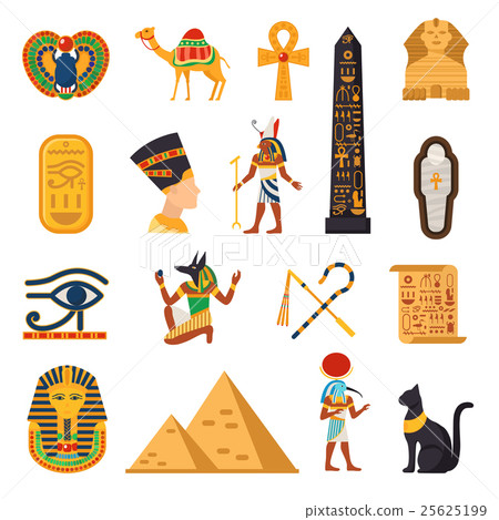 Egypt Touristic Icons Set  25625199