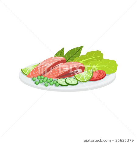 Salmon European Cuisine Food Menu Item Detailed 25625379