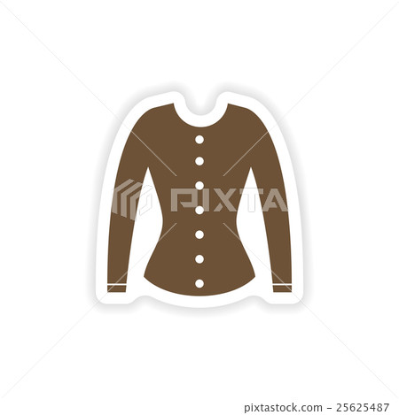 stylish paper sticker on white background cardigan stylish paper sticker on white background cardigan 25625487