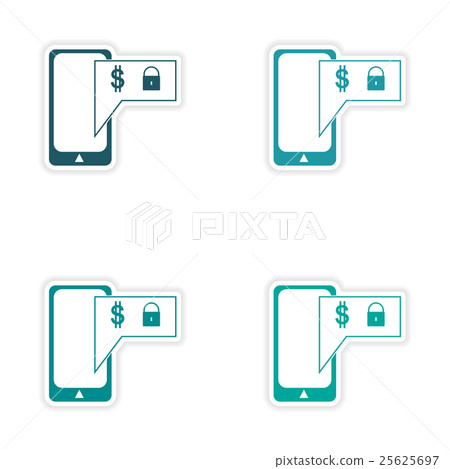 Stylish assembly sticker on paper Mobile 25625697