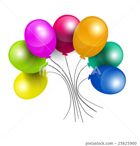 Colorful Balloons Isolated on White Background - Stock Illustration ...