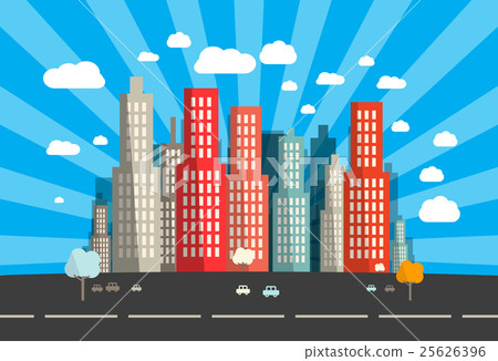 Flat Design Vector City 25626396