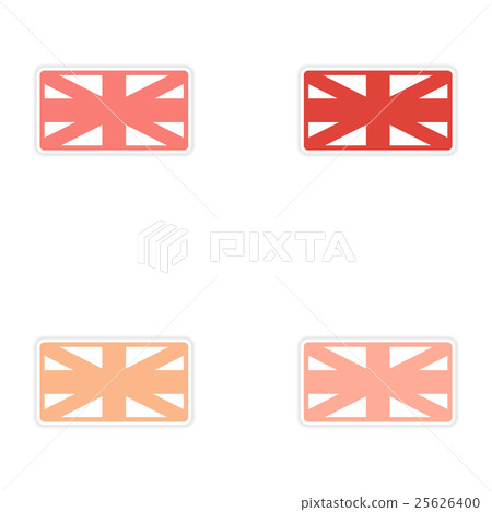 Set of stickers British flag on white background 25626400
