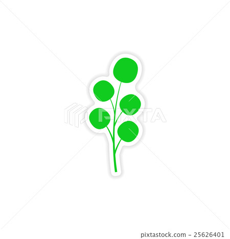 icon sticker realistic design on paper leaves 25626401