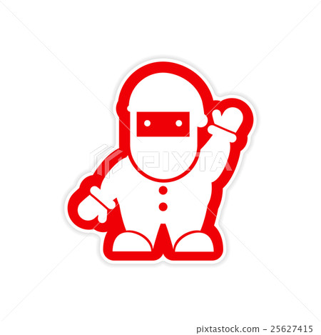 paper sticker on white background Santa Claus paper sticker on white background Santa Claus 25627415