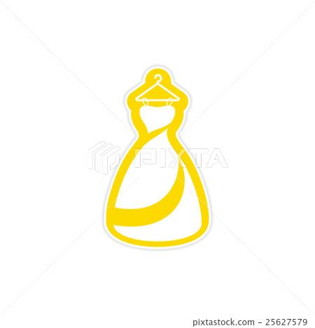 paper sticker on white background wedding dress paper sticker on white background wedding dress 25627579