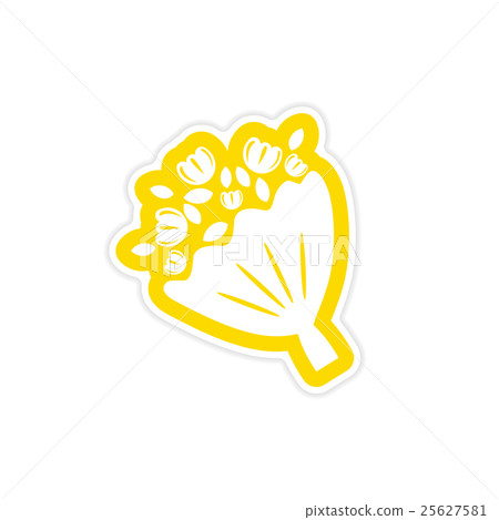 paper sticker on white background bridal bouquet paper sticker on white background bridal bouquet 25627581