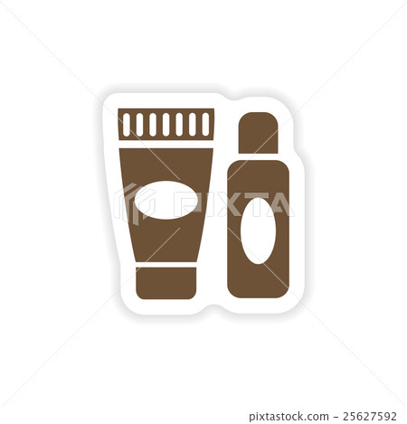 stylish paper sticker on white background shaving 25627592