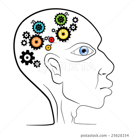 Abstract Vector Human Head with Cogs - Gears 25628154