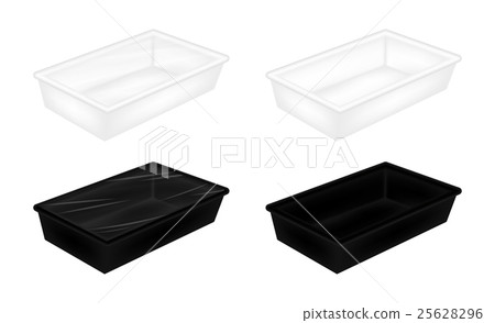 White and black polystyrene packaging mockup 25628296