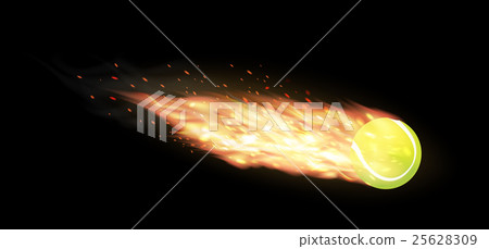 tennis burning on a black background 25628309