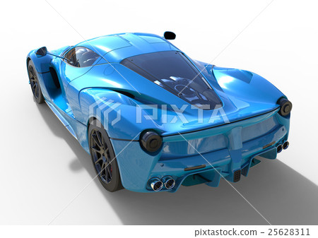 Sports car rear view. The image of a sports blue 25628311