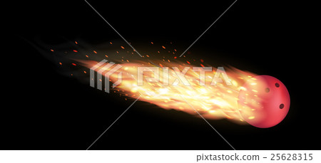 bowling ball burning on a black background bowling ball burning on a black background 25628315