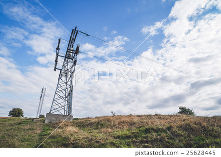Large pylons with electrical wires Large pylons with electrical wires 25628445