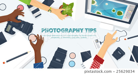 Photographer equipment on a table. Photography Photographer equipment on a table. Photography 25629834