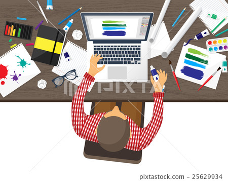 Graphic web design. Drawing and painting 25629934