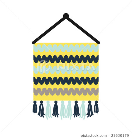 Wall knitted decor element vector icon. Wall knitted decor element vector icon. 25630179