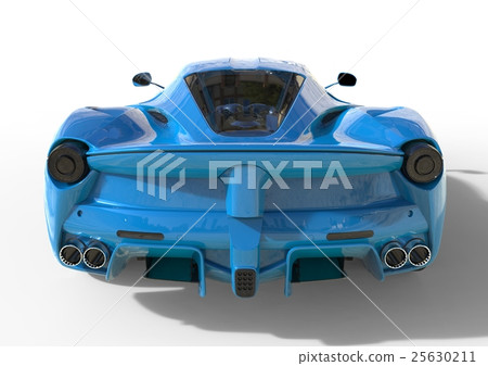Sports car rear view. The image of a sports blue 25630211