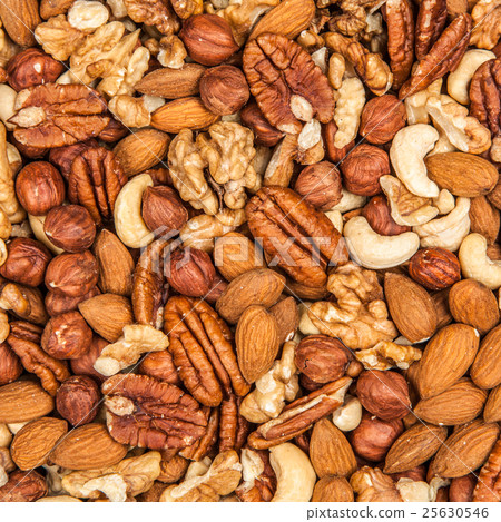 Mix of different nuts closeup photo Mix of different nuts closeup photo 25630546