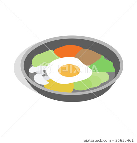 Korean dish bibimbap icon, isometric 3d style Korean dish bibimbap icon, isometric 3d style 25633461