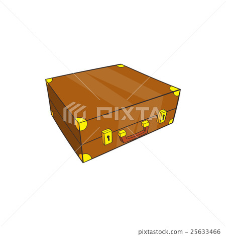 Vintage brown suitcase icon, cartoon style 25633466