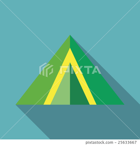 Green tent icon in flat style Green tent icon in flat style 25633667