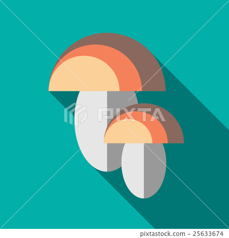 Two mushrooms icon in flat style Two mushrooms icon in flat style 25633674