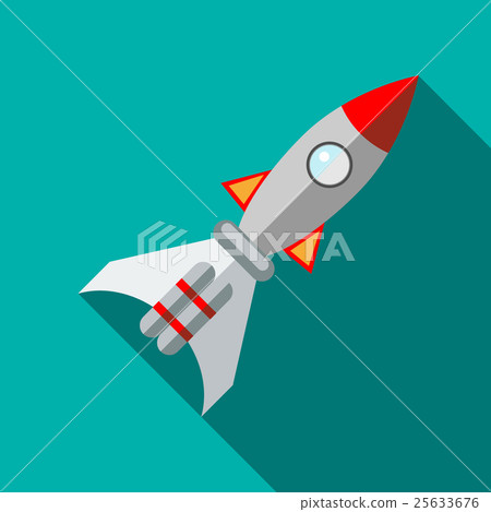 Space rocket icon in flat style 25633676
