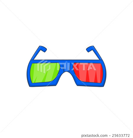 Glasses for 3d movie icon, cartoon style 25633772