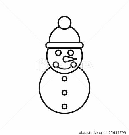 Snowman icon, outline style Snowman icon, outline style 25633799