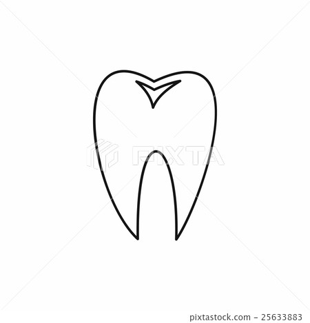 Tooth icon, outline style Tooth icon, outline style 25633883