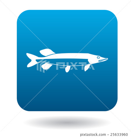 Pike fish icon, simple style Pike fish icon, simple style 25633960