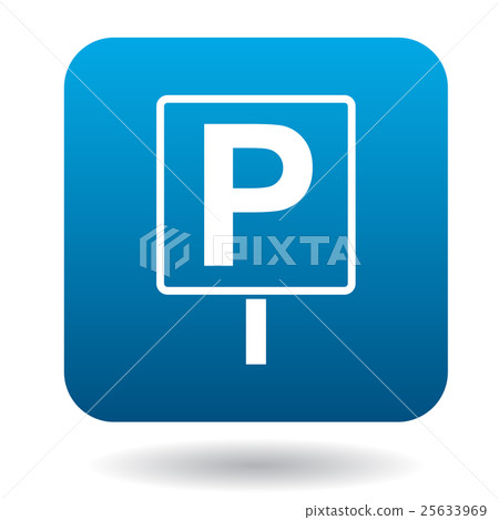 Parking sign icon, simple style 25633969