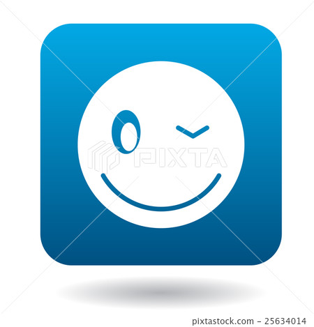 Eyewink emoticon icon, simple style Eyewink emoticon icon, simple style 25634014