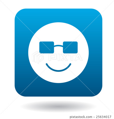 Smiling emoticon in sunglasses icon, simple style Smiling emoticon in sunglasses icon, simple style 25634017