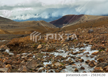 Stream from melting of glaciers on the active 25634130