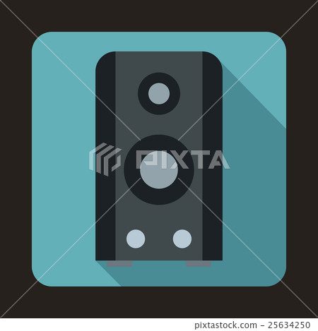 Black sound speaker icon in flat style - Stock Illustration [25634250 ...