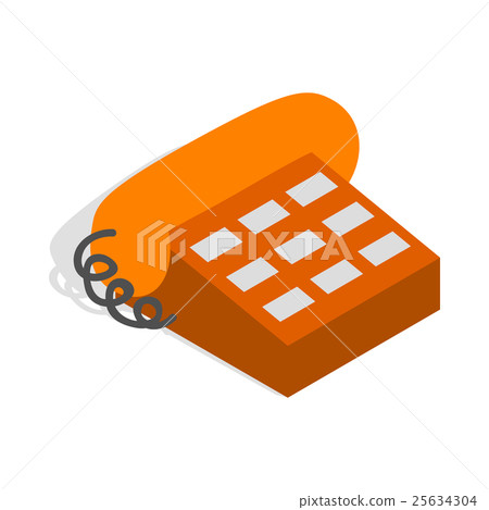 Phone handset icon, isometric 3d style Phone handset icon, isometric 3d style 25634304
