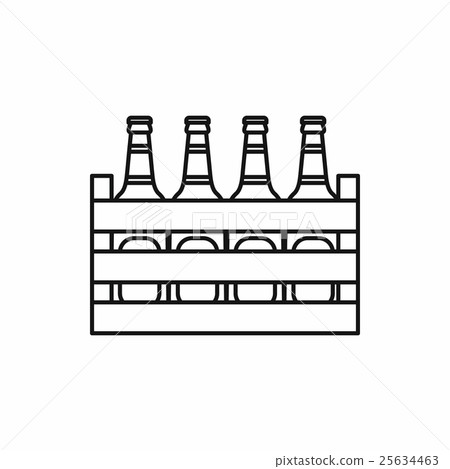 Beer wooden box icon, outline style 25634463