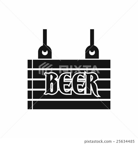Street signboard of beer icon, simple style 25634485
