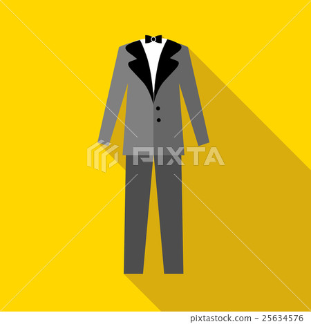 Mens wedding suit icon, flat style 25634576