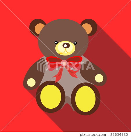 Toy bear icon, flat style Toy bear icon, flat style 25634580
