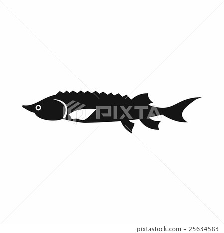 Fresh sturgeon fish icon, simple style Fresh sturgeon fish icon, simple style 25634583