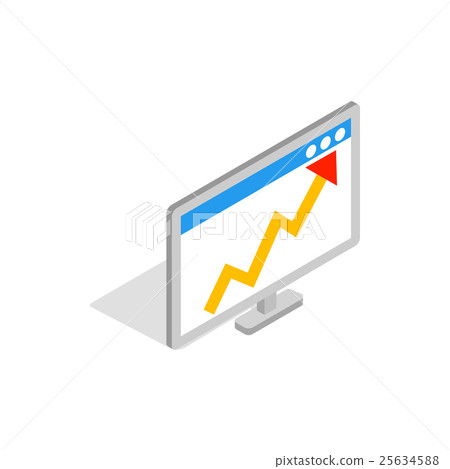 Graph on the computer monitor icon Graph on the computer monitor icon 25634588