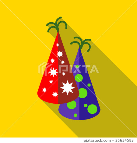 Festive caps icon, flat style Festive caps icon, flat style 25634592