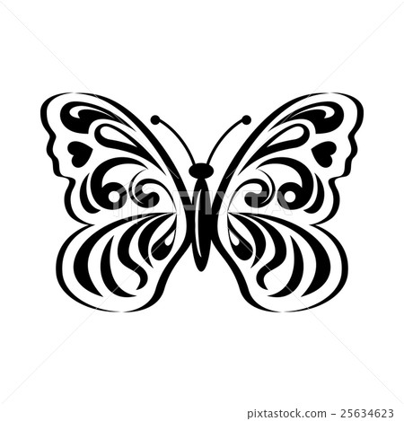 Butterfly with abstract patterning on wings icon 25634623