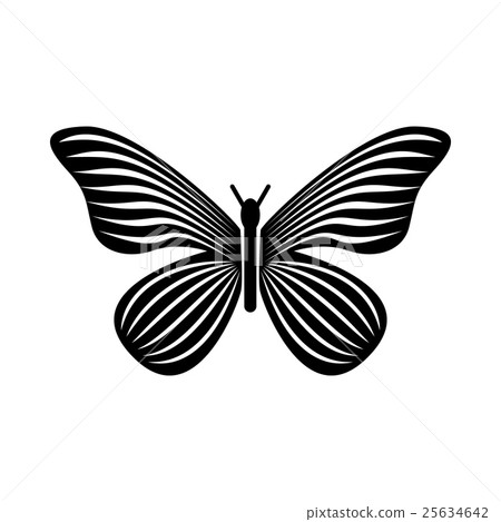 Butterfly with stripes on wings icon, simple style 25634642