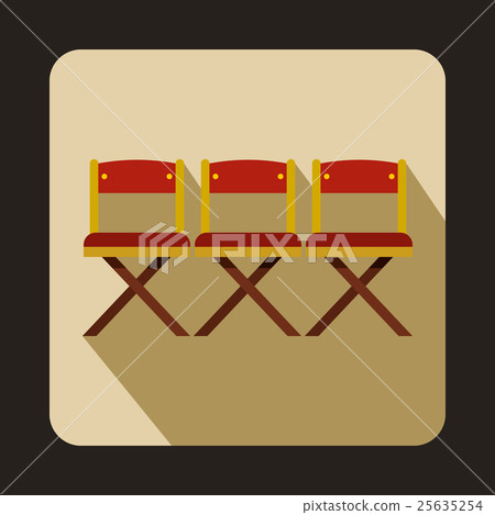 Cinema chairs icon in flat style Cinema chairs icon in flat style 25635254
