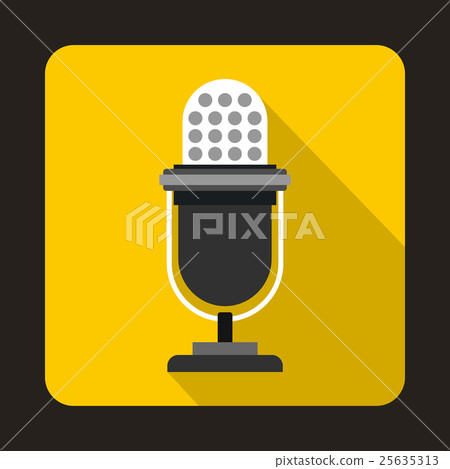 Retro microphone icon in flat style 25635313