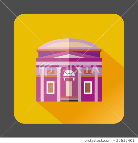 Building with a round roof icon, flat style Building with a round roof icon, flat style 25635401